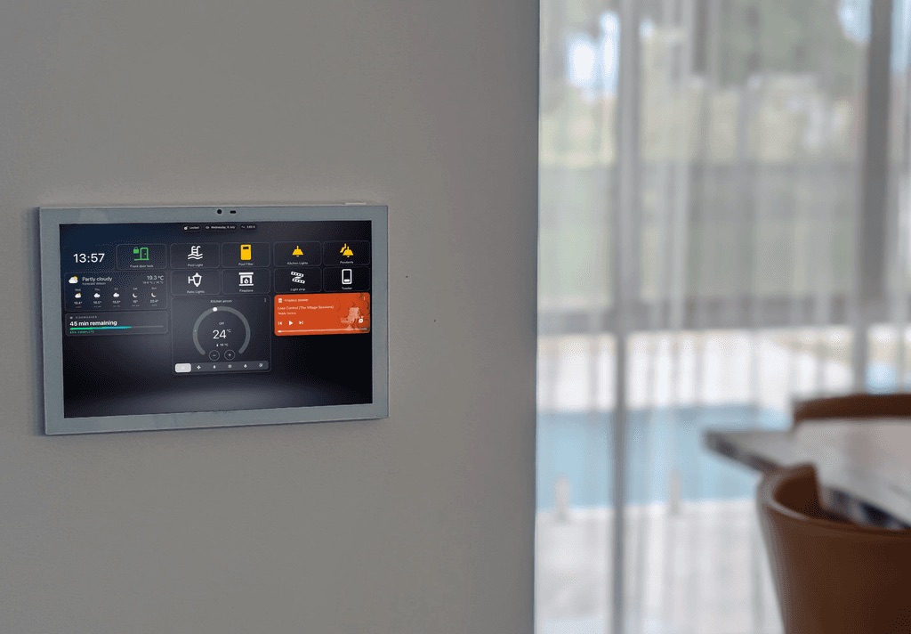 Wall-mounted dashboard installed in our Redland Bay demonstration home